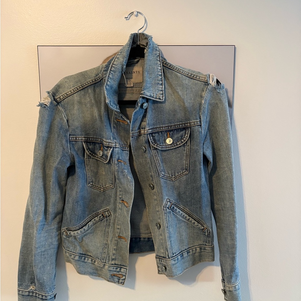 All Saints Sky Blue Denim Jacket